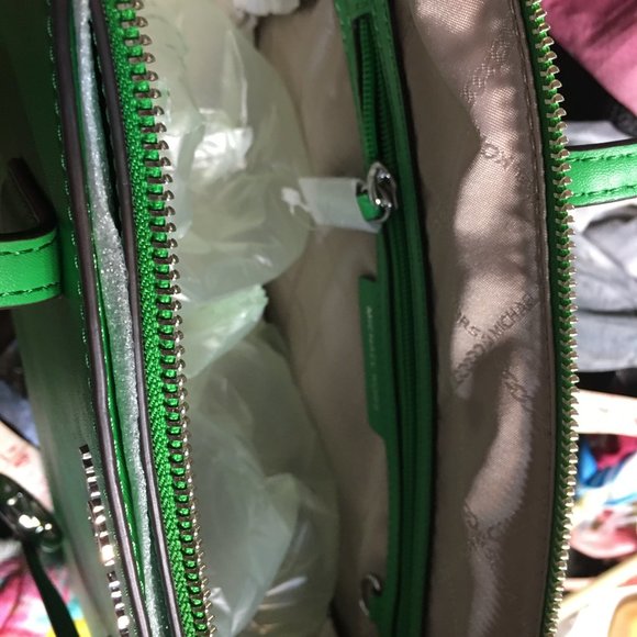 Large 15x10x4 Marilyn Palm Green Leather Michael Kors Jet Set Shoulder Bag - Picture 3 of 7